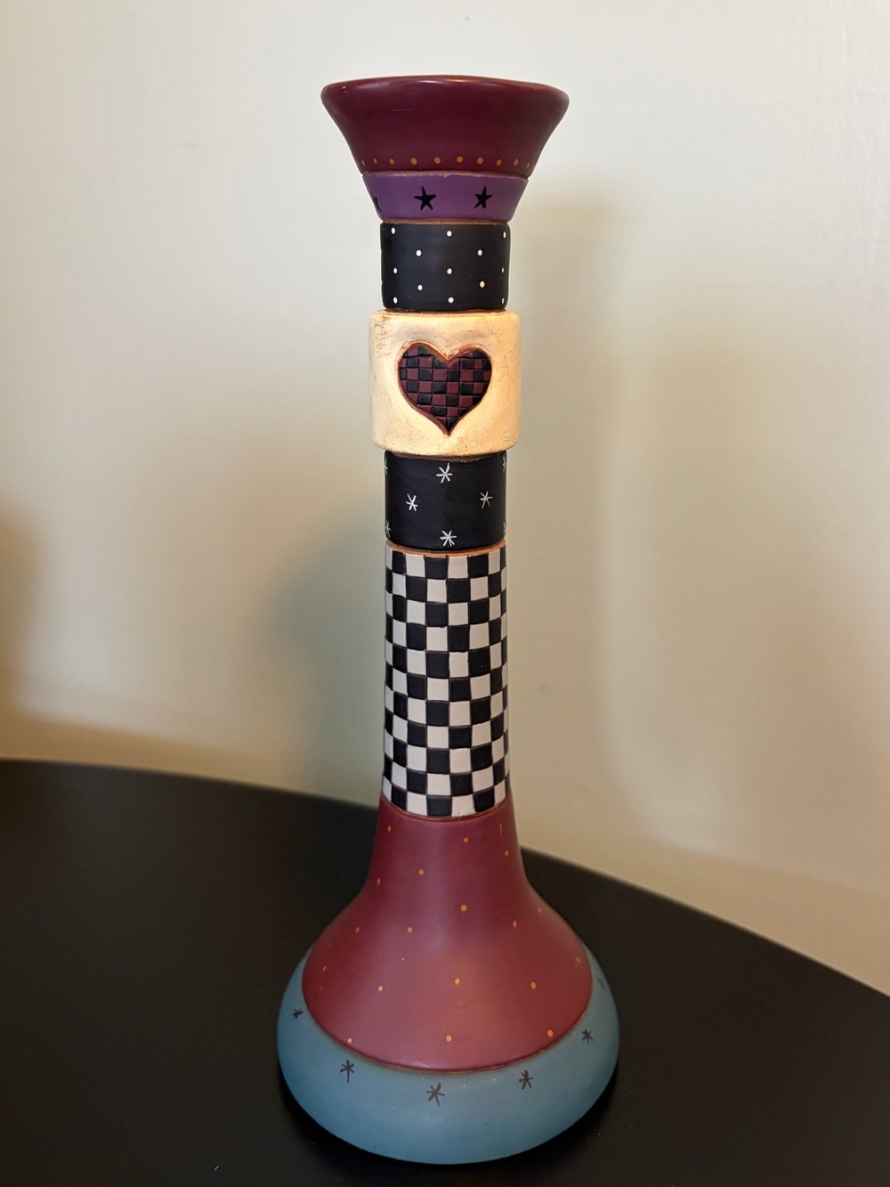 Vintage 90s Williraye Studio WW2606 Cottage Candlestick Candle Holder Whimsical
